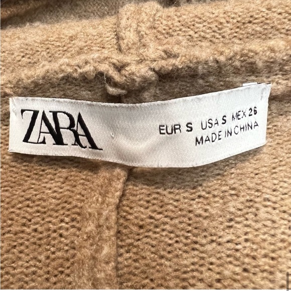 Zara Knit Camel Zip-Up Hooded Jumpsuit - Picture 8 of 8